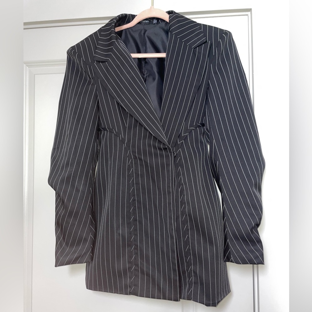Pinstripe blazer dress , oversized